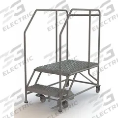 TRI-ARC Mobile Work Platform: 1.7 ft Platform Ht - Max, 24 in x 35 in, Steel, 800 lb Load Capacity (MPN WLWP122436SL). Key specifications — Mobility: Rolling; Brand: TRI-ARC; Color: Gray; Height Adjustability: Fixed Height; Includes Handrails: Handrails Included; Locking Mechanism: Foot-Activated Step Lock; Handrails: Includes Handrails.