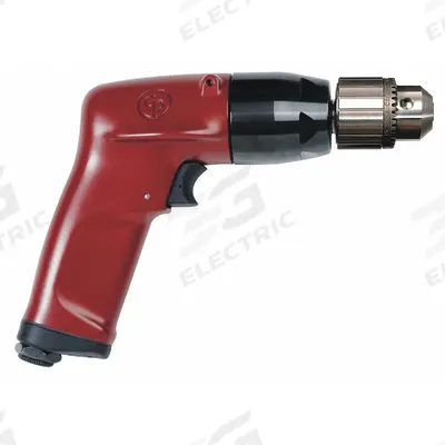 CHICAGO PNEUMATIC Air-Powered Drill: 3/8 in Chuck, Light Duty, 3,200 RPM, 1 hp - Pistol-Grip Air-Powered Drills
