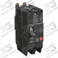 GE Molded Case Circuit Breaker: 20 A Amps, 14kA at 277/480V AC, Fixed, Lug, Any (MPN TEY220). Key specifications — Series: TEY; Max. AIR Rating: 14kA at 277/480V AC; Instantaneous Trip: Fixed; Terminal Connection: Lug; Phase Connection: Any.