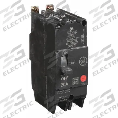 GE Molded Case Circuit Breaker: 20 A Amps, 14kA at 277/480V AC, Fixed, Lug - TEY-Frame GE Molded Case Circuit Breakers