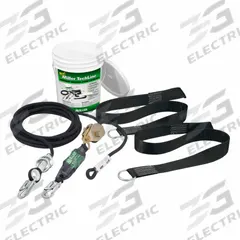 MILLER BY PIP Horizontal Lifeline: 60 ft Lifeline Lg, Reusable, Cross Arm Strap, 310 lb Capacity (MPN HLLR2-L/60FT). Key specifications — Lifeline Installation: Reusable; Horizontal Lifeline Component: Horizontal Lifeline; Mounting Type: Cross Arm Strap; Hardware Material: Nylon; Mounting Location: Column; Lifeline Material: Polyester; Brand: MILLER BY PIP.