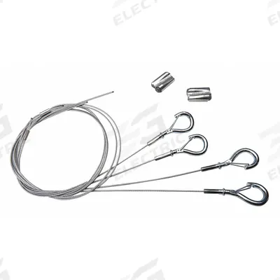 LUMINATION Cable Mounting Kit: 60 in Lg, 1/4 in Wd, 1/4 in Ht - Clips, Chains & Hangers for Bay Lights