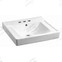 AMERICAN STANDARD Bathroom Sink: Decorum®, White, Vitreous China, 18 1/4 in Overall Lg, Centerset (MPN 9024004EC.020). Key specifications — Series: Decorum®; Includes: Rear Overflow, Recessed Self-Draining Deck, Concealed Arm or Wall Support(Wall Hanger Included); Color: White; Brand: AMERICAN STANDARD; Sink Type: Bathroom; Material: Vitreous China; Sink Material: Ceramic.