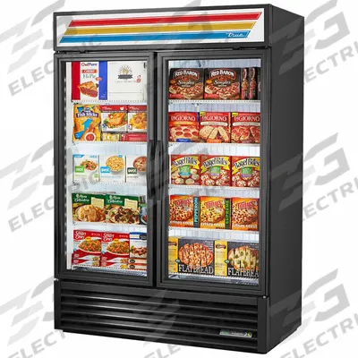 TRUE REFRIGERATION Freezer Merchandiser: 78 5/8 in x 54 1/8 in x 29 7/8 in, Black - Convertible Refrigerator/Freezer Merchandisers