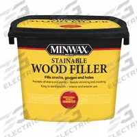 MINWAX Wood Filler: 64 fl oz Container Size, Tub, Wood Filler (MPN 428550000). Key specifications — Finishing Features: Sandable; Brand: MINWAX.