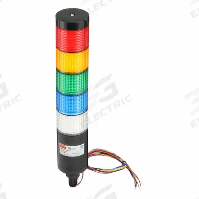 Dayton Tower Light Assembly: 5 Tier, Amber/Blue/Clear/Green/Red, No Sounder Tier - Five-Tier Tower Light Assemblies