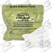 QUIKCLOT Combat Gauze: 4 yd Dressing Lg, 3 in Dressing Wd, Gauze, Sterile, Fastener Not Included (MPN 30-0039). Key specifications — attr1002180: Not Water Resistant; attr1002179: Unitized; attr1002176: EN ISO 13485:2016; attr1002155: 30-0039; attr1002172: Packet; attr1002174: Combat Gauze; attr1002177: Sterile; attr1025055: Clotting Agent Included.