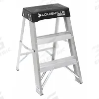 LOUISVILLE LADDER Step Stool: 2 Steps, 2.4 ft Overall Ht, 300 lb Load Cap, Aluminum (MPN AS3002). Key specifications — Brand: LOUISVILLE LADDER; Color: Silver.