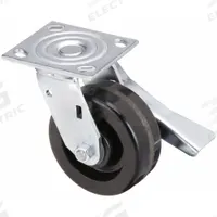 APPROVED VENDOR Plate Caster: Swivel, Side Brake, Phenolic, 5 in Wheel Dia, 2 in Wheel Wd, Ball (MPN P21S-PH050R-14-CB). Key specifications — Wheel Bearing Type: Ball; Wheel/Tread Color: Black; Brand: APPROVED VENDOR; Caster Type: Swivel with Brake.