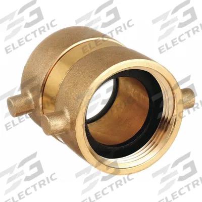 MOON AMERICAN Fire Hose Adapter: 1 1/2 in Compatible Pipe Size, NH x NH, Straight, Brass - Brass Swivel Fire Hydrant & Standpipe Adapters