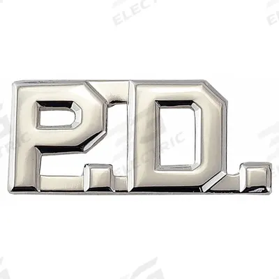 HEROS PRIDE Metal Rank Insignia: P.D., 1/2 in, Silver, Metal, Clutch Pin, Rank Insignia - Metallic Insignia