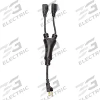 APPROVED VENDOR Wye Splitter Power Cord: 1 1/4 ft Lg, 3/16, 5-15P Plug, (2) 5-15R Receptacle, SJT (MPN 5XFT7ID). Key specifications — Brand: APPROVED VENDOR; Jacket Material: PVC.