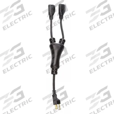 APPROVED VENDOR Wye Splitter Power Cord: 1 1/4 ft Lg, 3/16, 5-15P Plug, (2) 5-15R Receptacle - General Purpose Power Cords with Splitters