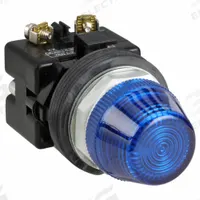 EATON Pilot Light: 30 mm Panel Mounting Size, Blue, LED, 120 V AC/DC Max Volt Rating (Supply) (MPN HT8HFBF7). Key specifications — Series: HT800; Brand: EATON; Includes Push-To-Test: No Push-To-Test Included.