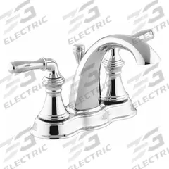 KOHLER Low Arc Bathroom Faucet: Devonshire, Brass, Chrome Finish, 1.2 gpm Flow Rate, Centerset, Arc (MPN K-393-N4-CP). Key specifications — Includes: Tailpiece; Brand: KOHLER; Series: Devonshire.