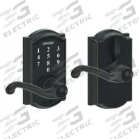 SCHLAGE RESIDENTIAL Electronic Keyless Lock: Touch Screen Keypad, Bronze (MPN FE695 CAM716FLA). Key specifications — Product Type: Electronic Keyless Lock; Manufacturer Part Number: FE695 CAM716FLA; Access Method: Touch Screen Keypad; Key Override Options: Schlage "C" 6 Pin Keyway.
