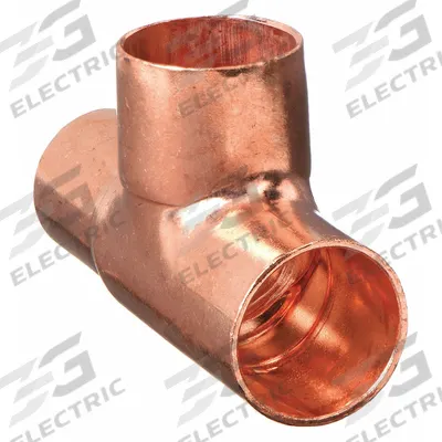 NIBCO Sweat Fitting Tee: 3/4 in CTS x 3/4 in Pipe x 3/4 in CTS, Cup x FTG x Cup - Wrot Copper Tube Fittings