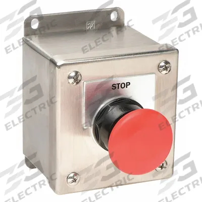 Siemens Control Station: Mushroom Head Push Button, 0 Pilot Lights, 1NO/1NC, Stop - Push-Button Control Stations