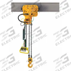 HARRINGTON Air Chain Hoist: Geared Trolley, 37 fpm Lift Speed, 1,000 lb Lifting Capacity, NPT (MPN TCRM500P-10). Key specifications — Air Inlet Type: NPT; Controls: Pendant; Brand: HARRINGTON; Lifting Hook Type: Swivel Hook with Safety Latch.