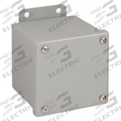 WIEGMANN Enclosure: Steel, 4 in x 4 in x 4 in, NEMA 12/13, Solid Cover, Screw On (MPN B040404SC). Key specifications — Brand: WIEGMANN; Closure Method: Screws; Knockouts: Not Included.