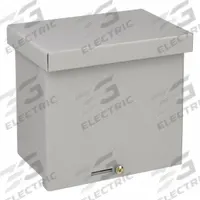 WIEGMANN Enclosure: Steel, 10 in x 10 in x 6 in, 3R, Solid Cover, Screw On, Included, Painted (MPN RSC101006). Key specifications — Brand: WIEGMANN; Closure Method: Padlock Hasp; Knockouts: Included.