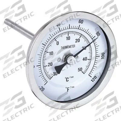 APPROVED VENDOR Dial Thermometer: -20°F to 120°F /-30°C to 50°C, ±1% Accuracy - Back-Mount Fixed-Angle Thread-Mount Dial Thermometers