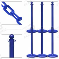 APPROVED VENDOR Medium Duty Stanchion and Chain Kit: Blue Chain Color, 50 ft Chain Lg, 4 Posts (MPN 71106-6). Key specifications — attr981817: Blue; attr981800: Blue.
