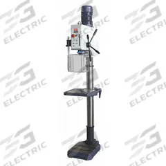 DAYTON Floor Drill Press: Geared Head Drive, Variable Speed, 45 RPM – 3,200 RPM, 20 in Swing, 10 in (MPN 467K97). Key specifications — attr22849: 45 to 3200 RPM; attr22858: 230V AC; attr73523: Boring; attr22856: Geared Head; attr73570: Three-Phase; attr22850: 10 in; attr22846: 2 hp; attr22840: 5.9 A.