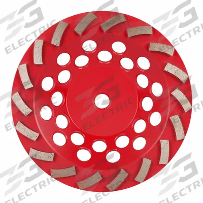 MILWAUKEE Diamond Segment Cup Grinding Wheel: Turbo, 7" Dia, 5/8"-11 Arbor, 18 Segment - Turbo Diamond Segment Cup Grinding Wheels