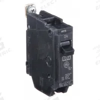 GE Miniature Circuit Breaker: THQB, 60 A, 120/240V AC, Single Phase, 10kA at 120/240V AC, Std (MPN THQB1160). Key specifications — attr195972: 60 A; attr195973: 120/240V AC; attr195974: Single; attr195975: 10kA at 120/240V AC; attr195976: Load Centers.