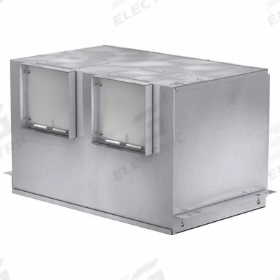 Dayton In-Line Ceiling Exhaust Fan: 1,059 cfm @ 0.100 in SP, Square Duct, 8 in x 8 in - Rectangular Duct Inline Cabinet Fans
