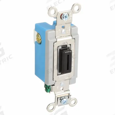 BRYANT Wall Switch: Locking Switch, 3-Way, Maintained, Black, 120/277V AC - Locking Wall Switches