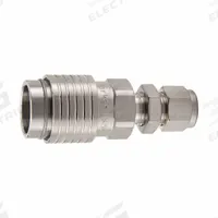 PARKER Body Assembly Coupling: 3/8 in, Female Thread - Bulkhead Mount, 3/8" Thread Size (MPN NSS-371-6BMA). Key specifications — Connection Type: Bulkhead Mount; Body Material: Stainless Steel; Brand: PARKER; Temperature Range: -70° to 250°F; Thread Size: 3/8".