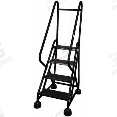 COTTERMAN Rolling Ladder: 3 ft Platform Ht, Partially Assembled, Steel - Steel Ultra-Stable Weight-Actuated Ladders
