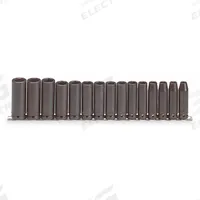 PROTO Impact Socket Set: 1/2 in Drive Size, Small Set (0-50 pieces) Set Size, 15 Pieces, Black Oxide (MPN J74214). Key specifications — attr1204251: PROTO; attr1215453: 1/2 in; attr1215454: 10 mm to 24 mm.