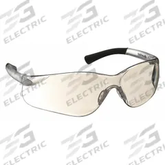 MCR SAFETY Safety Glasses: Light Gray Lens, Frameless, Scratch-Resistant, Clear Frame, BK3 Series (MPN BK319). Key specifications — Brand: MCR SAFETY; Frame Color: Clear; Lens Color: Light Gray.