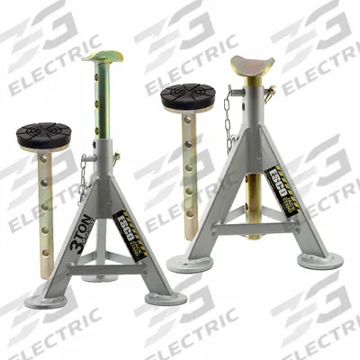ESCO/EQUIPMENT SUPPLY Jack Stands: Manual, 3 ton Load Capacity, 21 1/2 in Max Extended Ht - Light-Duty Jack Stands