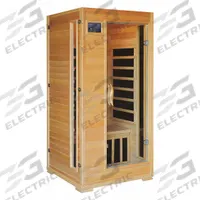 HEATWAVE Infrared Sauna: Rectangular, Hemlock Wood, 2 Max Occupancy, 4 Heaters, 35 3/4 in Overall Lg (MPN BSA2402). Key specifications — Features: Dual Interior and Exterior LED Control Panels.