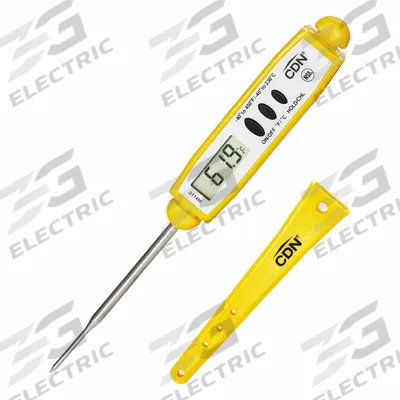 CDN Pocket Thermometer: Fish or Poultry/Food Safety/Meat, LCD, 6 1/2 in Overall Lg - Digital Thermometers for Food
