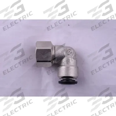 AIGNEP USA Push-Fit Elbow Fitting: 4 mm OD x 1/8 in Pipe Size, Push-to-Connect x FBSPP - Nickel-Plated Brass Tube Fittings