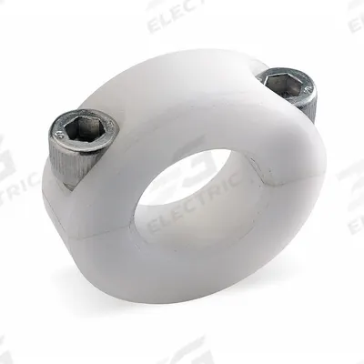 Dayton Shaft Collar: 2-Piece, Inch, Round, Clamp-On, 1/4 in Bore Dia - Plastic Shaft Collars
