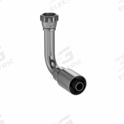 Parker Hydraulic Crimp Fitting: Steel x Steel, 90° Long Elbow, -12 For Hose Dash Size - Parker Crimp Hydraulic Hose Fittings with JIC Connection