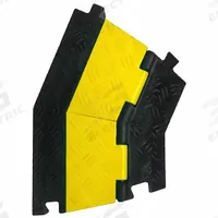 ELECTRIDUCT Cable Protector: 2 Channels, Hinged, 1 1/5 in Max Cable Dia, 10 in Wd, 1 7/8 in Ht (MPN CP-RPS-212-RT-YL). Key specifications — attr1468: ELECTRIDUCT; attr1473: Black/Yellow; attr1477: Right Turn 45 Degrees; attr1483: Rubber.