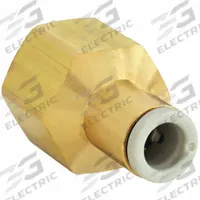 SMC Push-Fit Adapter Fitting: 10 mm OD x 1/4 in Pipe Size, Push-to-Connect x BSPT, Brass, Brass (MPN KQ2F10-02A). Key specifications — Brand: SMC; Thread Size A: 1/4".