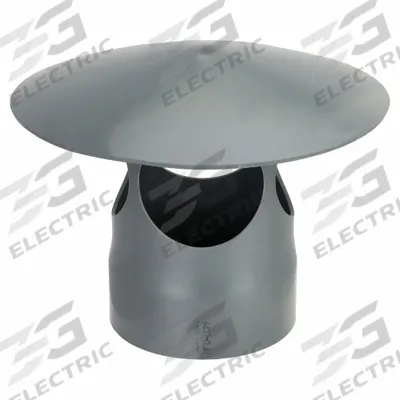 PLASTIC SUPPLY Rain Cap: PVC, For 4 in Duct Dia, 9 in Overall Lg, 4 1/2 in Inlet Dia - Rain Caps