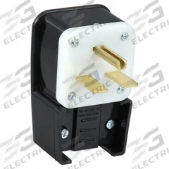LEVITON Straight Blade Plug: 6-30P, 250V AC, 30 A, 2 Pole, 3 Blade, Black (MPN 9630-P)