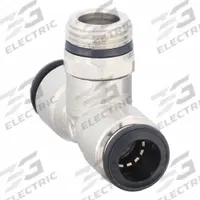AIGNEP USA Push-Fit Tee Fitting: 14 mm OD x 14 mm OD x 3/8 in Pipe Size, Nickel, Silver, 3 PK (MPN 50210N-14-3/8-PK3). Key specifications — Brand: AIGNEP USA.
