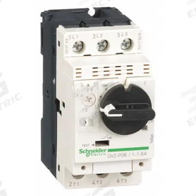 SCHNEIDER Manual Motor Starter: Non-Reversing, 3 Poles, 1.6 A, Thermal Protection - Non-Reversing Starters with Thermal Overloads