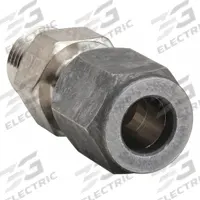 PARKER Compression Fitting Adapter: 3/8 in OD x 3/8 in Pipe size, 9/16-18 Thread Size, Ferulok (MPN 6 F5BU-SS). Key specifications — Series: Ferulok; Brand: PARKER.