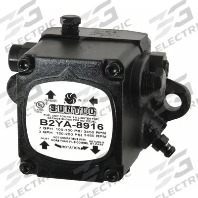 Suntec Hot Water and Steam Boiler Oil Burner Pump: 2 Stages, 7 gph Flow Rate - Oil Burner Pumps for Hot Water & Steam Boilers